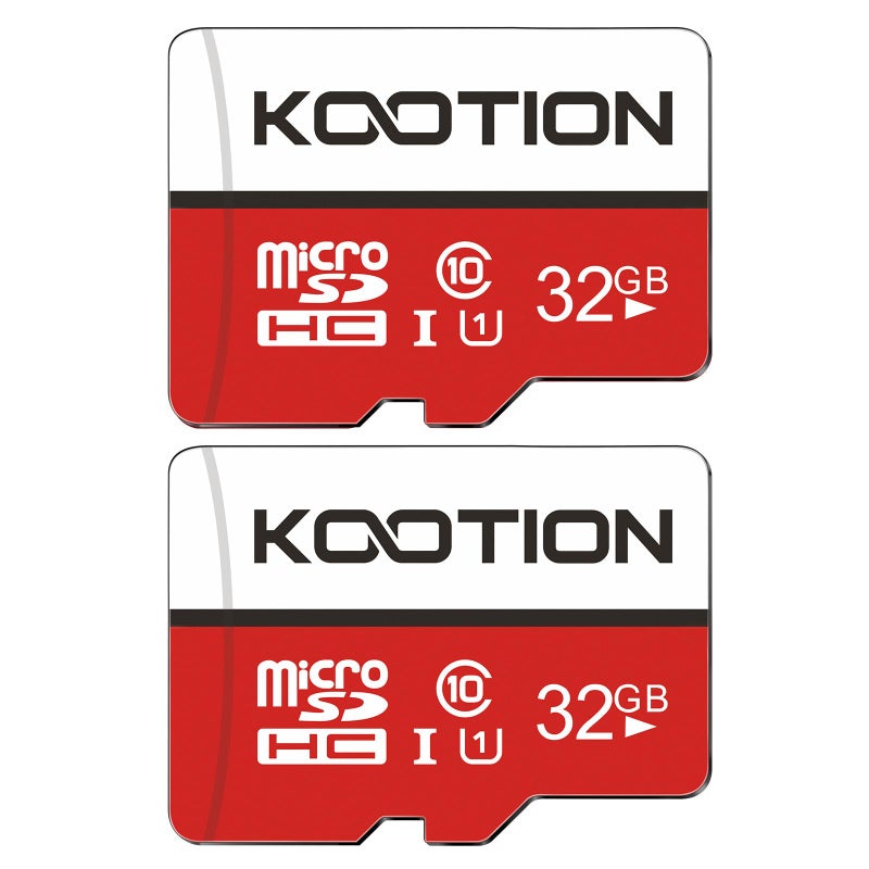 Kootion بطاقة micro SD بسعة 32 جيجابايت من KOOTION - عبوة من 2، بطاقة micro SDHC من الفئة 10، بطاقة ذاكرة UHS-I، بطاقة TF عالية السرعة، C10، U1، 32 جيجابايت - Image 1